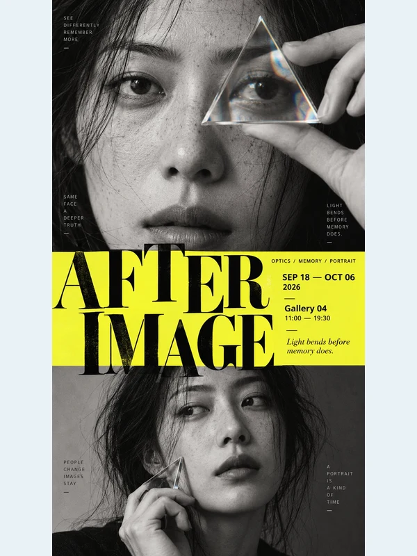 Prismatic monochrome adult editorial portrait poster